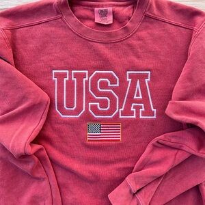 Comfort Colors Red USA Sweatshirt